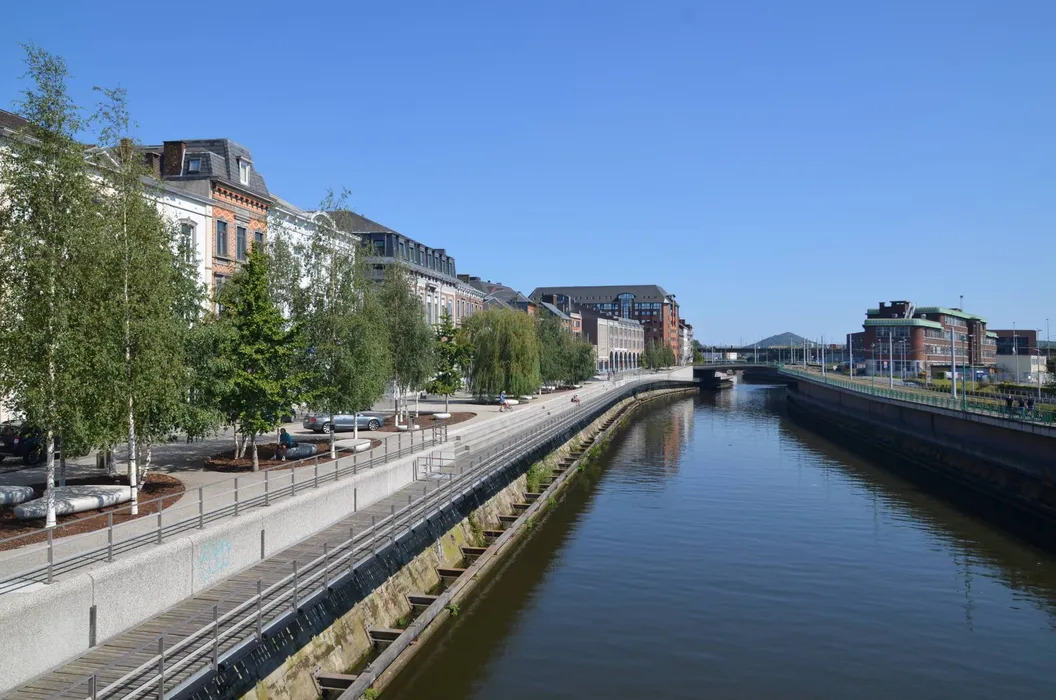 View of the river Sambre in Charleroi center